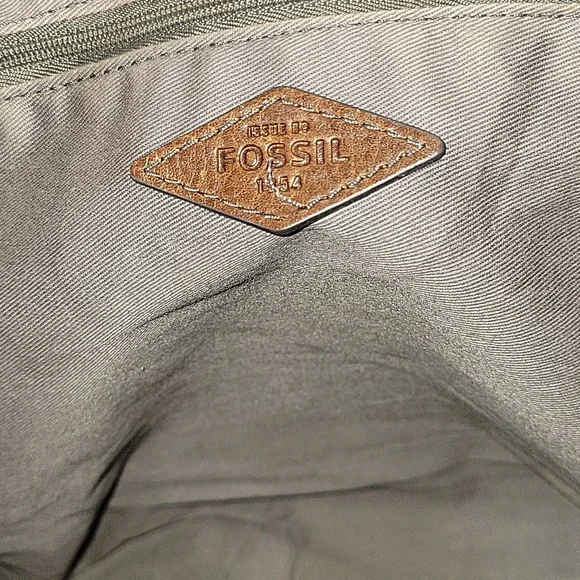 Fossil Blue Leather Tote Shoulder Bag Handbag Purse - Picture 14 of 14